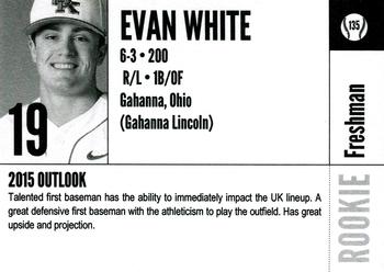 2015 Kentucky Wildcats #135 Evan White Back
