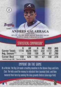 1999 Topps Gold Label #2 Andres Galarraga Back