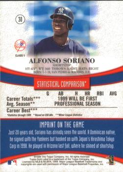 1999 Topps Gold Label #30 Alfonso Soriano Back