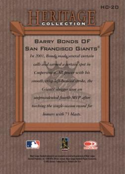 2002 Donruss Diamond Kings - Heritage Collection #HC-20 Barry Bonds Back