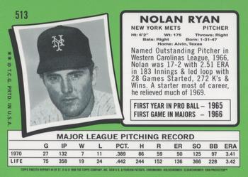 1999 Topps - Nolan Ryan Commemorative Reprints Finest #4 Nolan Ryan Back
