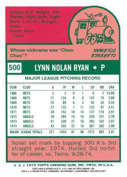1999 Topps - Nolan Ryan Commemorative Reprints Finest #8 Nolan Ryan Back
