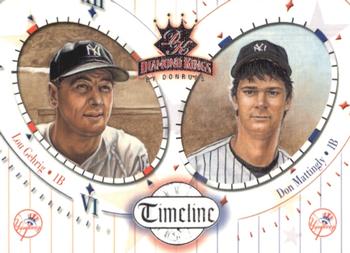 2002 Donruss Diamond Kings - Timeline #TL-1 Lou Gehrig / Don Mattingly  Front