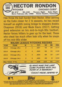 2017 Topps Heritage #580 Hector Rondon Back