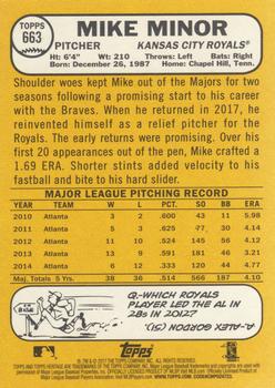 2017 Topps Heritage #663 Mike Minor Back