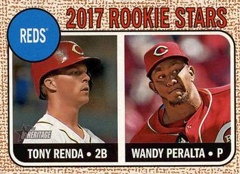 2017 Topps Heritage #69 Reds 2017 Rookie Stars (Tony Renda / Wandy Peralta) Front