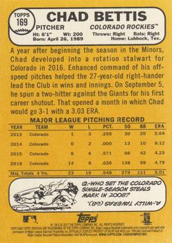 2017 Topps Heritage #169 Chad Bettis Back