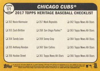 2017 Topps Heritage #171 Chicago Cubs Back