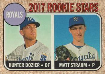 2017 Topps Heritage #203 Royals 2017 Rookie Stars (Hunter Dozier / Matt Strahm) Front