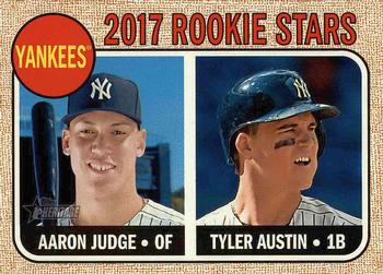 2017 Topps Heritage #214 Yankees 2017 Rookie Stars (Aaron Judge / Tyler Austin) Front