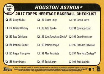2017 Topps Heritage #257 Houston Astros Back