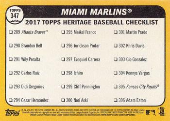 2017 Topps Heritage #347 Miami Marlins Back