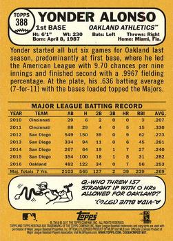 2017 Topps Heritage #388 Yonder Alonso Back