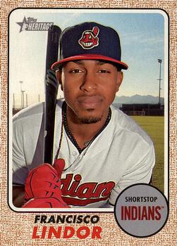 2017 Topps Heritage #419 Francisco Lindor Front