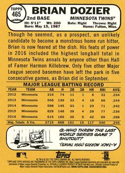 2017 Topps Heritage #465 Brian Dozier Back