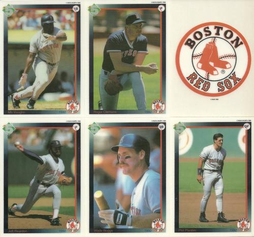 1992 High 5 Reusable Decals - Decal Panels #NNO Boston Red Sox Team Panel (Wade Boggs / Roger Clemens / Phil Plantier / Jeff Reardon / Mo Vaughn / Boston Red Sox Logo) Front