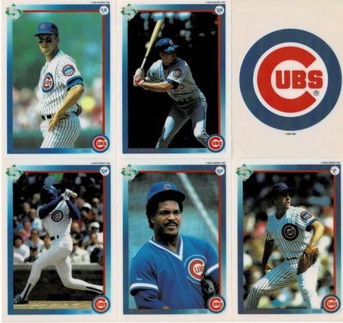 1992 High 5 Reusable Decals - Decal Panels #NNO Chicago Cubs Team Panel (George Bell / Andre Dawson / Mark Grace / Greg Maddux / Ryne Sandberg / Chicago Cubs Logo) Front