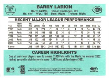 2002 Donruss Originals - Aqueous #187 Barry Larkin Back