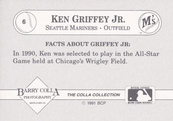 1991 The Colla Collection Ken Griffey Jr. #6 Ken Griffey Jr. Back