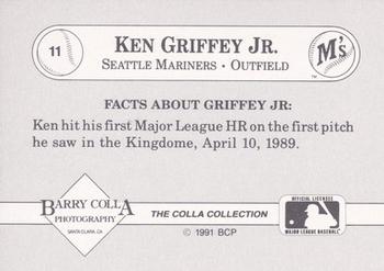 1991 The Colla Collection Ken Griffey Jr. #11 Ken Griffey Jr. Back
