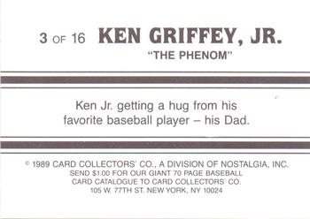 1989 Card Collectors Ken Griffey Jr. The Phenom #3 Ken Griffey Jr. Back