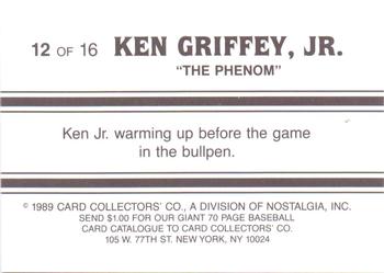 1989 Card Collectors Ken Griffey Jr. The Phenom #12 Ken Griffey Jr. Back