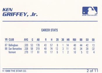 1989 Star Ken Griffey Jr. Blue/Blue #2 Ken Griffey, Jr. Back