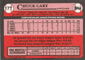 1989 Topps Traded #17T Chuck Cary Back