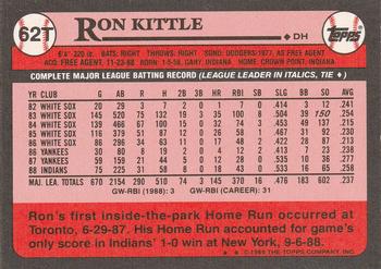 1989 Topps Traded #62T Ron Kittle Back