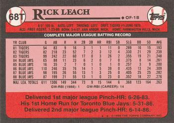 1989 Topps Traded #68T Rick Leach Back