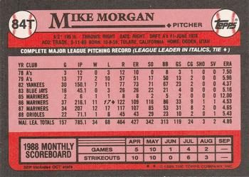 1989 Topps Traded #84T Mike Morgan Back