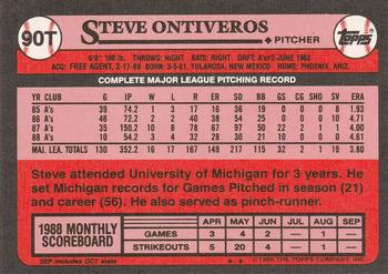 1989 Topps Traded #90T Steve Ontiveros Back