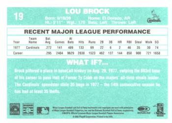 2002 Donruss Originals - What If 1978 #19 Lou Brock Back