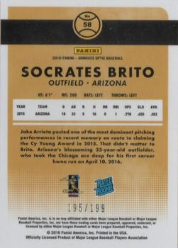 2016 Donruss Optic - Orange #58 Socrates Brito Back