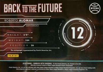 2016 Donruss Optic - Back to the Future Signatures #BTFRA Roberto Alomar Back