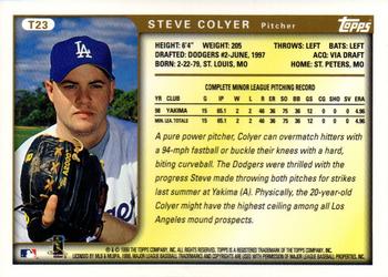 1999 Topps Traded and Rookies #T23 Steve Colyer Back