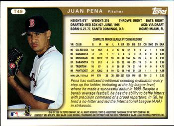 1999 Topps Traded and Rookies #T49 Juan Pena Back