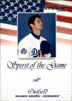 2002 Donruss Studio - Spirit of the Game #SG-8 Shawn Green  Front