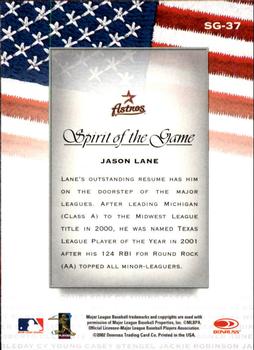 2002 Donruss Studio - Spirit of the Game #SG-37 Jason Lane  Back