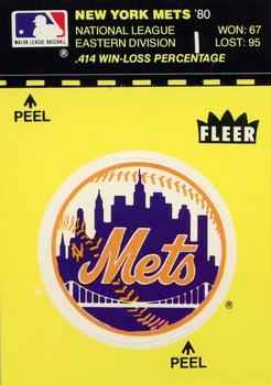 1981 Fleer Baseball Stickers #NNO New York Mets Logo Front