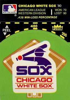 1981 Fleer Baseball Stickers #NNO Chicago White Sox Baseball Diamond Front