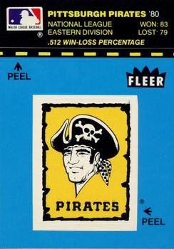 1981 Fleer Baseball Stickers #NNO Pittsburgh Pirates Logo (Blue) Front