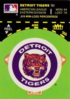 1981 Fleer Baseball Stickers #NNO Detroit Tigers Baseball Diamond Front
