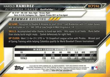 2016 Bowman Chrome - Prospects #BCP246 Harold Ramirez Back