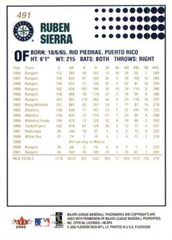 2002 Fleer - Gold Backs #491 Ruben Sierra Back