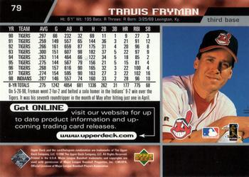 1999 Upper Deck #79 Travis Fryman Back