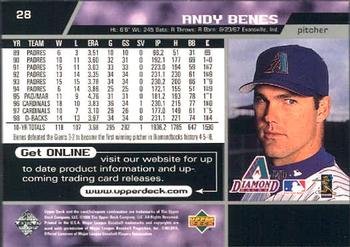 1999 Upper Deck #28 Andy Benes Back