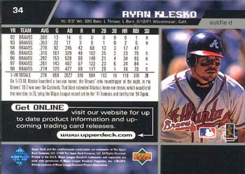 1999 Upper Deck #34 Ryan Klesko Back
