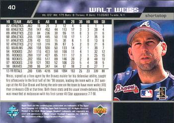 1999 Upper Deck #40 Walt Weiss Back