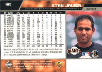 1999 Upper Deck #485 Stan Javier Back